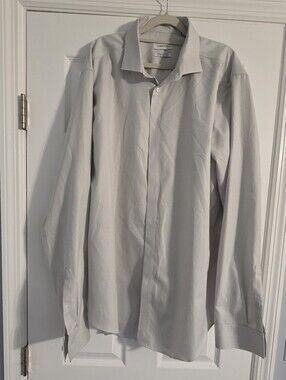 Calvin Klein Men’s Light Gray Dress Shirt, Big & Tall